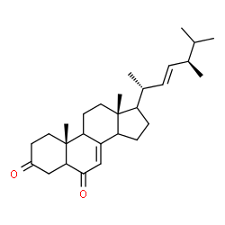 ChemSpider 2D Image | (9xi,14xi,17xi,22E)-Ergosta-7,22-diene-3,6-dione | C28H42O2