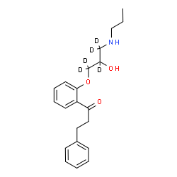 ChemSpider 2D Image | 1-(2-{[2-Hydroxy-3-(propylamino)(~2~H_5_)propyl]oxy}phenyl)-3-phenyl-1-propanone | C21H22D5NO3