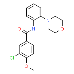 ChemSpider 2D Image | 3-Chloro-4-methoxy-N-[2-(4-morpholinyl)phenyl]benzamide | C18H19ClN2O3