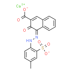 ChemSpider 2D Image | Calcium (4Z)-4-[(4-methyl-2-sulfonatophenyl)hydrazono]-3-oxo-3,4-dihydro-2-naphthalenecarboxylate | C18H12CaN2O6S