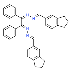 ChemSpider 2D Image | (1E,2Z)-1-(2,3-Dihydro-1H-inden-5-ylmethylene)-2-{(2E)-2-[(2E)-(2,3-dihydro-1H-inden-5-ylmethylene)hydrazono]-1,2-diphenylethylidene}hydrazine | C34H30N4