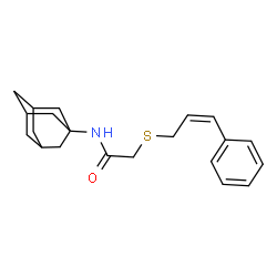 ChemSpider 2D Image | N-(Adamantan-1-yl)-2-{[(2Z)-3-phenyl-2-propen-1-yl]sulfanyl}acetamide | C21H27NOS