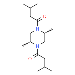 ChemSpider 2D Image | 1,1'-[(2R,5R)-2,5-Dimethyl-1,4-piperazinediyl]bis(3-methyl-1-butanone) | C16H30N2O2