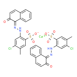ChemSpider 2D Image | Calcium bis{4-chloro-5-methyl-2-[(2E)-2-(2-oxo-1(2H)-naphthalenylidene)hydrazino]benzenesulfonate} | C34H24CaCl2N4O8S2