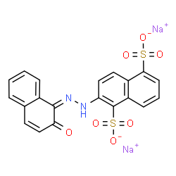 ChemSpider 2D Image | Disodium 2-[(2Z)-2-(2-oxo-1(2H)-naphthalenylidene)hydrazino]-1,5-naphthalenedisulfonate | C20H12N2Na2O7S2