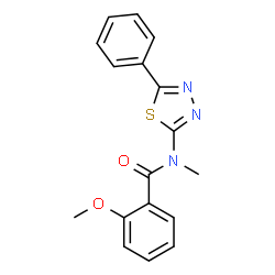 ChemSpider 2D Image | 2-Methoxy-N-methyl-N-(5-phenyl-1,3,4-thiadiazol-2-yl)benzamide | C17H15N3O2S
