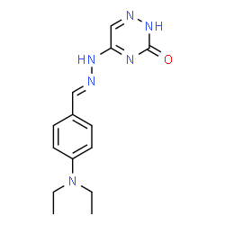ChemSpider 2D Image | 5-{(2E)-2-[4-(Diethylamino)benzylidene]hydrazino}-1,2,4-triazin-3(2H)-one | C14H18N6O