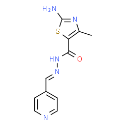 ChemSpider 2D Image | 2-Amino-4-methyl-N'-[(E)-4-pyridinylmethylene]-1,3-thiazole-5-carbohydrazide | C11H11N5OS