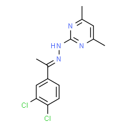 ChemSpider 2D Image | 2-{(2E)-2-[1-(3,4-Dichlorophenyl)ethylidene]hydrazino}-4,6-dimethylpyrimidine | C14H14Cl2N4