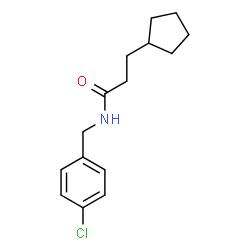 ChemSpider 2D Image | N-(4-Chlorobenzyl)-3-cyclopentylpropanamide | C15H20ClNO