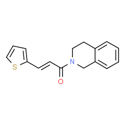 ChemSpider 2D Image | (2E)-1-(3,4-Dihydro-2(1H)-isoquinolinyl)-3-(2-thienyl)-2-propen-1-one | C16H15NOS