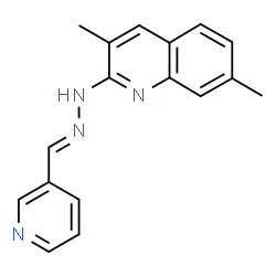 ChemSpider 2D Image | 3,7-Dimethyl-2-[(2E)-2-(3-pyridinylmethylene)hydrazino]quinoline | C17H16N4