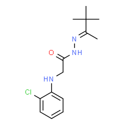 ChemSpider 2D Image | 2-[(2-Chlorophenyl)amino]-N'-[(2E)-3,3-dimethyl-2-butanylidene]acetohydrazide | C14H20ClN3O