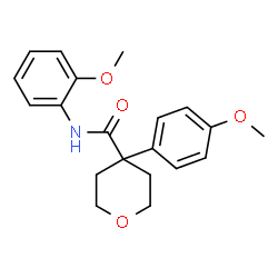 ChemSpider 2D Image | N-(2-Methoxyphenyl)-4-(4-methoxyphenyl)tetrahydro-2H-pyran-4-carboxamide | C20H23NO4