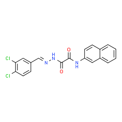 ChemSpider 2D Image | 2-[(2E)-2-(3,4-Dichlorobenzylidene)hydrazino]-N-(2-naphthyl)-2-oxoacetamide | C19H13Cl2N3O2