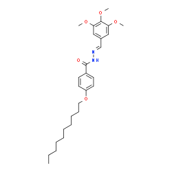 ChemSpider 2D Image | 4-(Decyloxy)-N'-[(E)-(3,4,5-trimethoxyphenyl)methylene]benzohydrazide | C27H38N2O5