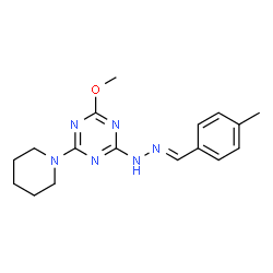ChemSpider 2D Image | 4-methylbenzaldehyde (4-methoxy-6-piperidin-1-yl-1,3,5-triazin-2-yl)hydrazone | C17H22N6O