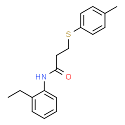 ChemSpider 2D Image | N-(2-Ethylphenyl)-3-[(4-methylphenyl)sulfanyl]propanamide | C18H21NOS
