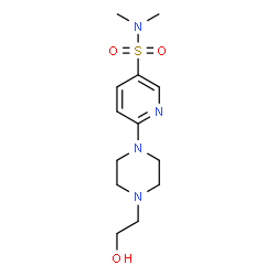 ChemSpider 2D Image | 6-[4-(2-Hydroxyethyl)-1-piperazinyl]-N,N-dimethyl-3-pyridinesulfonamide | C13H22N4O3S