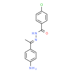 ChemSpider 2D Image | N'-[(1E)-1-(4-Aminophenyl)ethylidene]-4-chlorobenzohydrazide | C15H14ClN3O