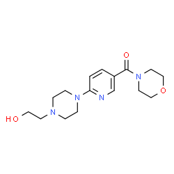 ChemSpider 2D Image | {6-[4-(2-Hydroxyethyl)-1-piperazinyl]-3-pyridinyl}(4-morpholinyl)methanone | C16H24N4O3