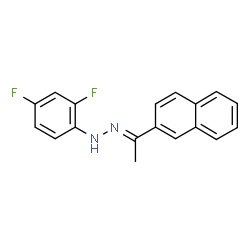 ChemSpider 2D Image | (2E)-1-(2,4-Difluorophenyl)-2-[1-(2-naphthyl)ethylidene]hydrazine | C18H14F2N2