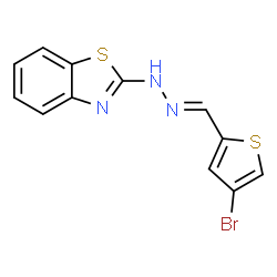 ChemSpider 2D Image | 4-bromothiophene-2-carbaldehyde 1,3-benzothiazol-2-ylhydrazone | C12H8BrN3S2