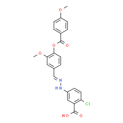 ChemSpider 2D Image | 2-Chloro-5-[(2E)-2-{3-methoxy-4-[(4-methoxybenzoyl)oxy]benzylidene}hydrazino]benzoic acid | C23H19ClN2O6