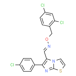 ChemSpider 2D Image | (E)-1-[6-(4-Chlorophenyl)imidazo[2,1-b][1,3]thiazol-5-yl]-N-[(2,4-dichlorobenzyl)oxy]methanimine | C19H12Cl3N3OS