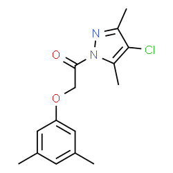 ChemSpider 2D Image | 1-(4-Chloro-3,5-dimethyl-1H-pyrazol-1-yl)-2-(3,5-dimethylphenoxy)ethanone | C15H17ClN2O2