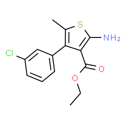 ChemSpider 2D Image | Ethyl 2-amino-4-(3-chlorophenyl)-5-methyl-3-thiophenecarboxylate | C14H14ClNO2S
