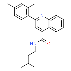 ChemSpider 2D Image | 2-(2,4-Dimethylphenyl)-N-(3-methylbutyl)-4-quinolinecarboxamide | C23H26N2O