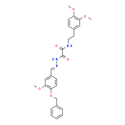 ChemSpider 2D Image | 2-{(2E)-2-[4-(Benzyloxy)-3-methoxybenzylidene]hydrazino}-N-[2-(3,4-dimethoxyphenyl)ethyl]-2-oxoacetamide | C27H29N3O6