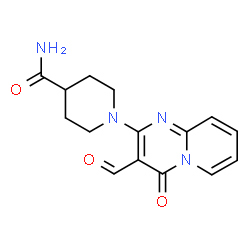 ChemSpider 2D Image | 1-(3-Formyl-4-oxo-4H-pyrido[1,2-a]pyrimidin-2-yl)-4-piperidinecarboxamide | C15H16N4O3