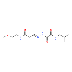 ChemSpider 2D Image | (3E)-3-{[(Isobutylamino)(oxo)acetyl]hydrazono}-N-(2-methoxyethyl)butanamide | C13H24N4O4