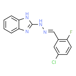 ChemSpider 2D Image | 2-[(2E)-2-(5-Chloro-2-fluorobenzylidene)hydrazino]-1H-benzimidazole | C14H10ClFN4