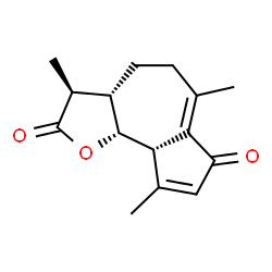 ChemSpider 2D Image | (3S,3aS,9aS,9bR)-3,6,9-Trimethyl-3,3a,4,5,9a,9b-hexahydroazuleno[4,5-b]furan-2,7-dione | C15H18O3