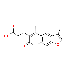ChemSpider 2D Image | 3-(2,3,5-Trimethyl-7-oxo-7H-furo[3,2-g]chromen-6-yl)propanoic acid | C17H16O5