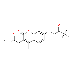 ChemSpider 2D Image | Methyl [7-(3,3-dimethyl-2-oxobutoxy)-4-methyl-2-oxo-2H-chromen-3-yl]acetate | C19H22O6
