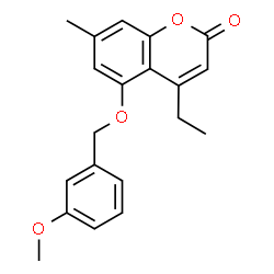 ChemSpider 2D Image | 4-Ethyl-5-[(3-methoxybenzyl)oxy]-7-methyl-2H-chromen-2-one | C20H20O4
