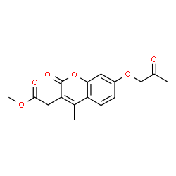 ChemSpider 2D Image | Methyl [4-methyl-2-oxo-7-(2-oxopropoxy)-2H-chromen-3-yl]acetate | C16H16O6