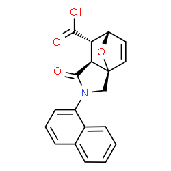ChemSpider 2D Image | (1R,5S,6S,7S)-3-(1-Naphthyl)-4-oxo-10-oxa-3-azatricyclo[5.2.1.0~1,5~]dec-8-ene-6-carboxylic acid | C19H15NO4