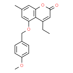 ChemSpider 2D Image | 4-Ethyl-5-[(4-methoxybenzyl)oxy]-7-methyl-2H-chromen-2-one | C20H20O4