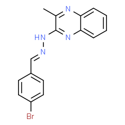 ChemSpider 2D Image | 2-[(2E)-2-(4-Bromobenzylidene)hydrazino]-3-methylquinoxaline | C16H13BrN4