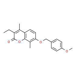 ChemSpider 2D Image | 3-Ethyl-7-[(4-methoxybenzyl)oxy]-4,8-dimethyl-2H-chromen-2-one | C21H22O4