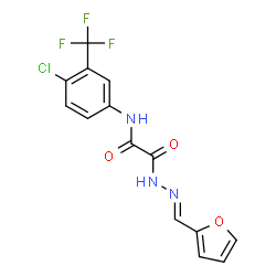 ChemSpider 2D Image | N-[4-Chloro-3-(trifluoromethyl)phenyl]-2-[(2E)-2-(2-furylmethylene)hydrazino]-2-oxoacetamide | C14H9ClF3N3O3