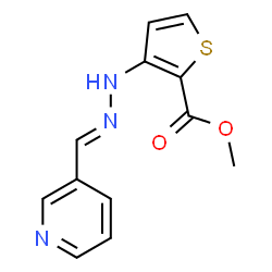 ChemSpider 2D Image | Methyl 3-[(2E)-2-(3-pyridinylmethylene)hydrazino]-2-thiophenecarboxylate | C12H11N3O2S