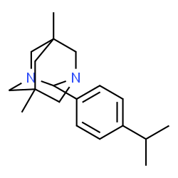 ChemSpider 2D Image | 2-(4-Isopropylphenyl)-5,7-dimethyl-1,3-diazatricyclo[3.3.1.1~3,7~]decane | C19H28N2