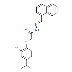 ChemSpider 2D Image | 2-(2-Bromo-4-isopropylphenoxy)-N'-[(E)-1-naphthylmethylene]acetohydrazide | C22H21BrN2O2