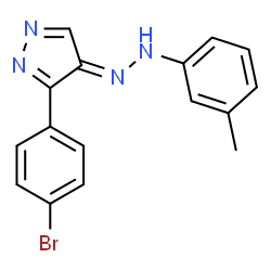 ChemSpider 2D Image | (4E)-3-(4-Bromophenyl)-4-[(3-methylphenyl)hydrazono]-4H-pyrazole | C16H13BrN4